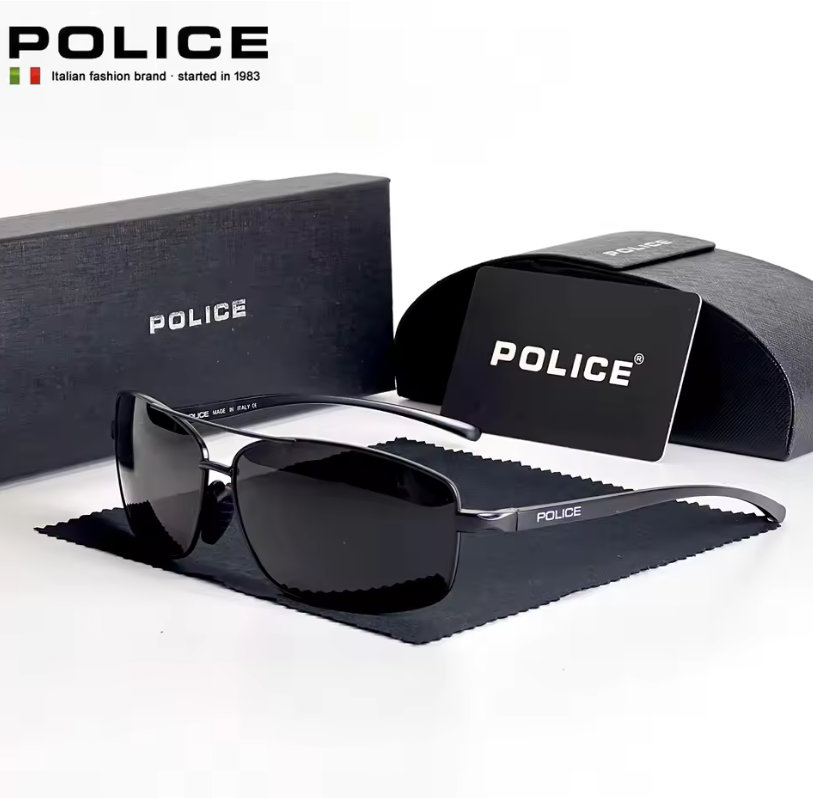 奢華品牌 Policer 男士偏光太陽眼鏡 經典太陽眼鏡 高品質眼鏡 飛行員護目鏡 UV 400 防護 6247